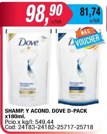 Maxiconsumo Dove Shamp. Y Acond. D-Pack x180ml. oferta
