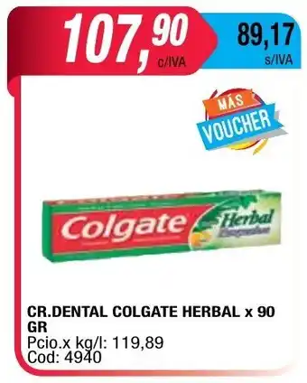 Maxiconsumo Colgate CR. Dental Herbal x 90 gr oferta