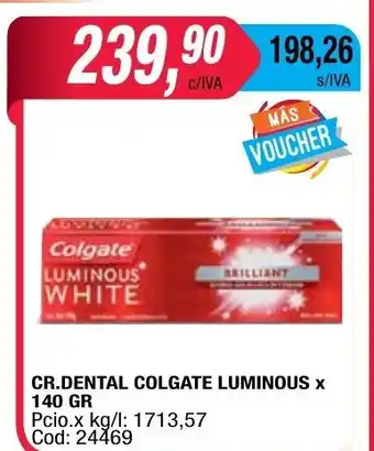 Maxiconsumo Colgate Cr. Dental Luminous x 140 gr oferta