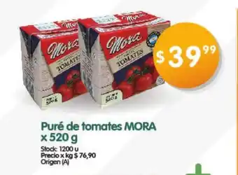 Supermercados Buenos Días Mora Puré de tomates x 520 g oferta