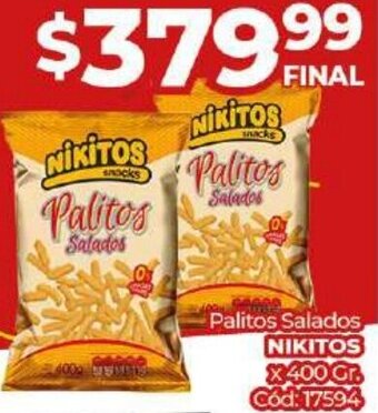 Diarco Nikitos Palitos Salados 400g oferta