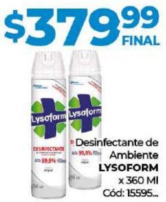 Diarco Lysoform Desinfectante de Ambiente 360ml oferta