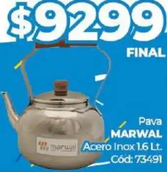 Diarco Marwal Pava Acero Inox 1,6L oferta