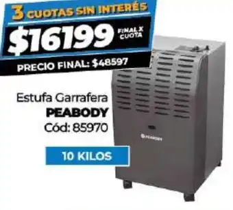Diarco Peabody Estufa Garrafera 10kg oferta
