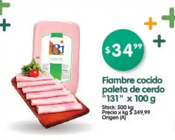 Supermercados Buenos Días "131" Fiambre cocido paleta de cerdo x 100 g oferta
