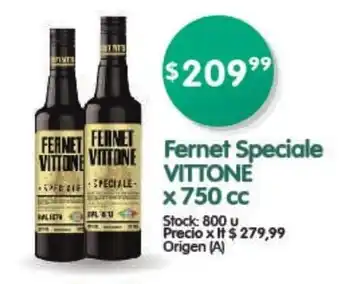 Supermercados Buenos Días Vittone Fernet Speciale x 750 cc oferta