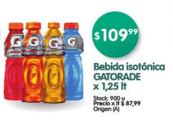 Supermercados Buenos Días Gatorade Bebida isotónica x 1,25 lt oferta