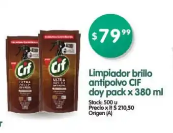 Supermercados Buenos Días Cif Limpiador brillo antipolvo doy pack x 380 ml oferta