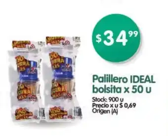 Ideal Palillero bolsita x 50 u