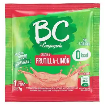 Jugo en polvo bc frutilla/limon x7gr