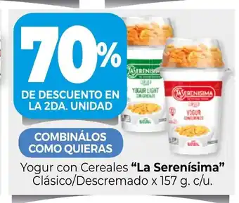 La Anonima La Serenísima Yogur con Cereales Clásico/Descremado x 157 g. c/u. oferta