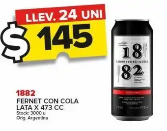 Carrefour Maxi Fernet con cola 1882 x 473cc oferta
