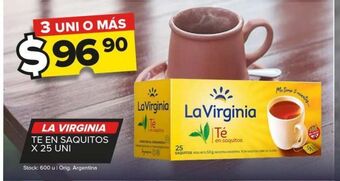 Carrefour Maxi Té en saquitos la virginia x 25un oferta