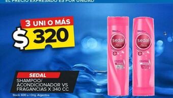 Carrefour Maxi Shampoo/acondicionador sedal x 340cc oferta