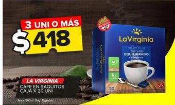Carrefour Maxi Café en saquitos la virginia x 20un oferta