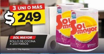 Carrefour Maxi Rollo de cocina sol mayor x 200 paños oferta