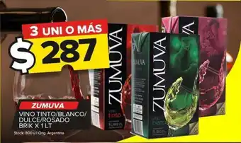 Carrefour Maxi Vino tinto zumuva x 1l oferta