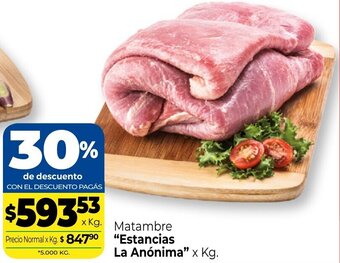 La Anonima Estancias La Anónima Matambre x kg. oferta