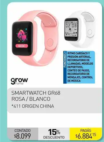 La Anonima Smartwatch gr68 rosa blanco grow home oferta