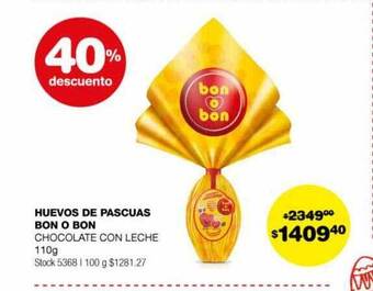 Atomo Conviene Huevos de pascuas bon o bon 40% descuento oferta