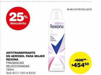 Atomo Conviene Antitranspirante en aerosol para mujer rexona 25% descuento oferta
