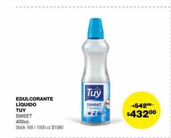 Edulcorante liquido tuy
