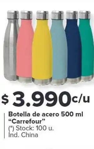 Carrefour Botella de acero 500ml oferta