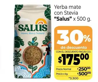La Anonima Salus Yerba mate con Stevia x 500 g. oferta