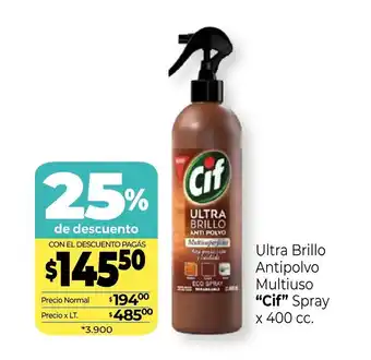 La Anonima Cif Ultra Brillo Antipolvo Multiuso Spray x 400 cc. oferta