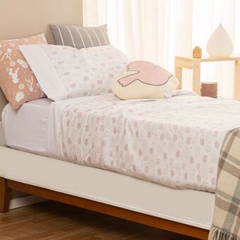Arredo Juego de sábanas 1 plaza algodón peinado ovejita oferta