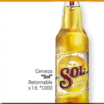 La Anonima Sol Cerveza Retornable x 1 lt. *1.000 oferta