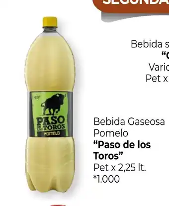 La Anonima Paso de los Toros Bebida Gaseosa Pomelo Pet x 2,25 lt. *1.000 oferta