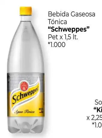 La Anonima Schweppes Bebida Gaseosa Tónica Pet x 1,5 lt. *1.000 oferta