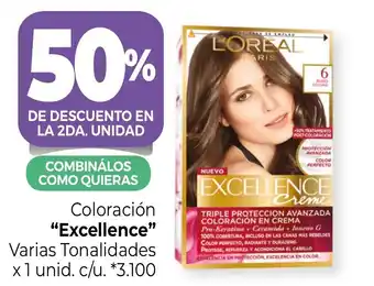 La Anonima Excellence Coloración Varias Tonalidades x 1 unid. c/u. *3.100 oferta