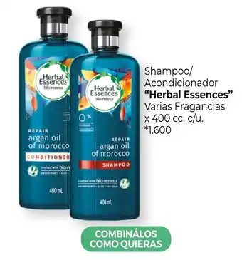 La Anonima Herbal Essences Shampoo/Acondicionador Varias Fragancias x 400 cc. c/u. oferta