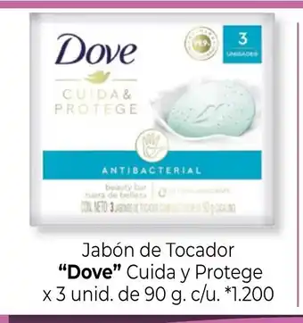 La Anonima Dove Jabón de Tocador Cuida y Protege x 3 unid. de 90 g. c/u. *1.200 oferta