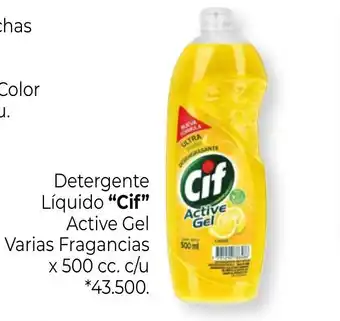 La Anonima Cif Detergente Líquido Active Gel Frias Fragancias x 500 cc. c/u oferta