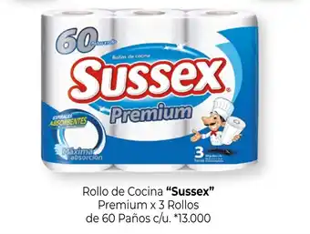La Anonima Sussex Rollo de Cocina Premium x 3 Rollos de 60 Paños c/u. oferta