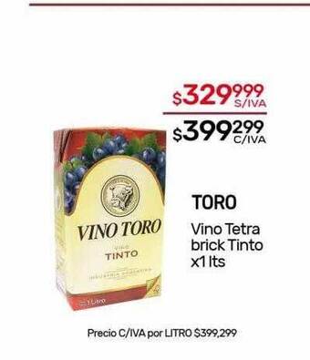 Nini Mayorista Toro vino tetra brick tinto oferta