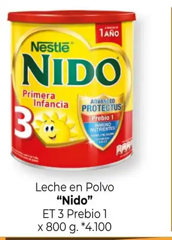 La Anonima Nido Leche en Polvo ET 3 Prebio 1 x 800 g. oferta