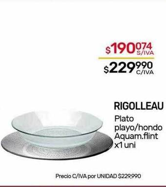 Nini Mayorista Rigolleau plato playo hondo aquam. flint oferta