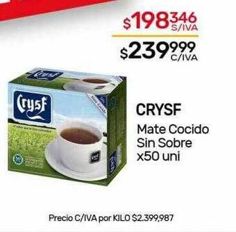 Nini Mayorista Crysf mate cocido sin sobre oferta