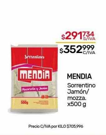 Nini Mayorista Mendia sorrentino jamón mozza. oferta