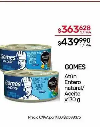 Nini Mayorista Gomes atún entero natural aceite oferta