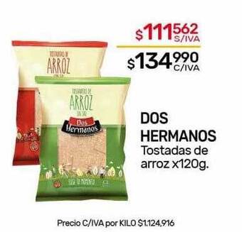 Nini Mayorista Dos hermanos tostadas de arroz oferta
