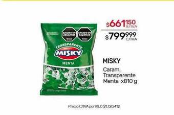 Nini Mayorista Misky caram. transparente menta oferta
