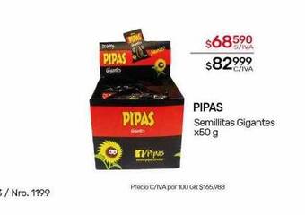 Nini Mayorista Pipas semillitas gigantes oferta