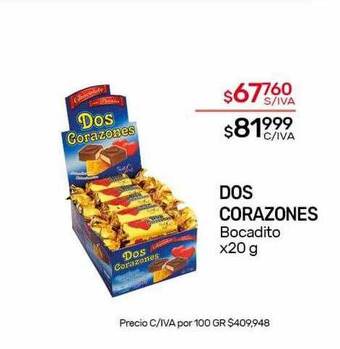 Nini Mayorista Dos corazones bocadito oferta
