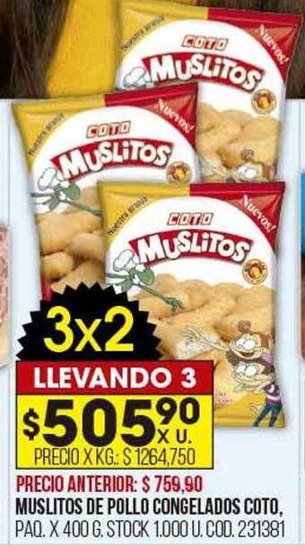 Coto Muslitos de pollo congelados coto oferta