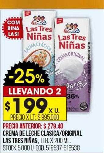 Coto Crema de leche clásica original las tres niñas oferta
